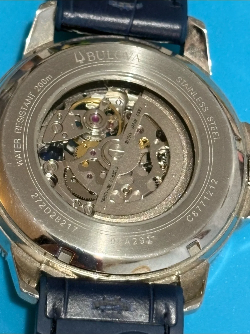 Bulova Men’s Marine Star Automatic Watch with Blue Strap